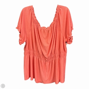 Soft Blended Fabric LightweightMaterial Top Short Sleeve By Lane Bryant In Coral, Size: 3x