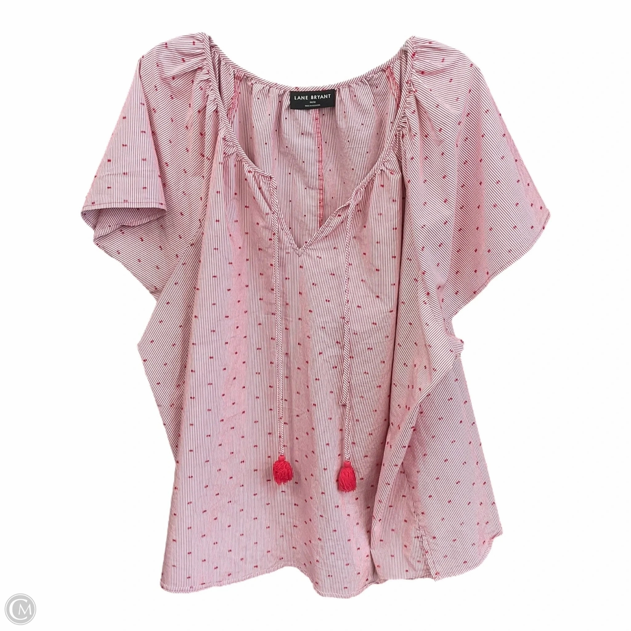 Top Short Sleeve By Lane Bryant In Striped Pattern, Size: 4x High Density Knit UltraSoft Lining