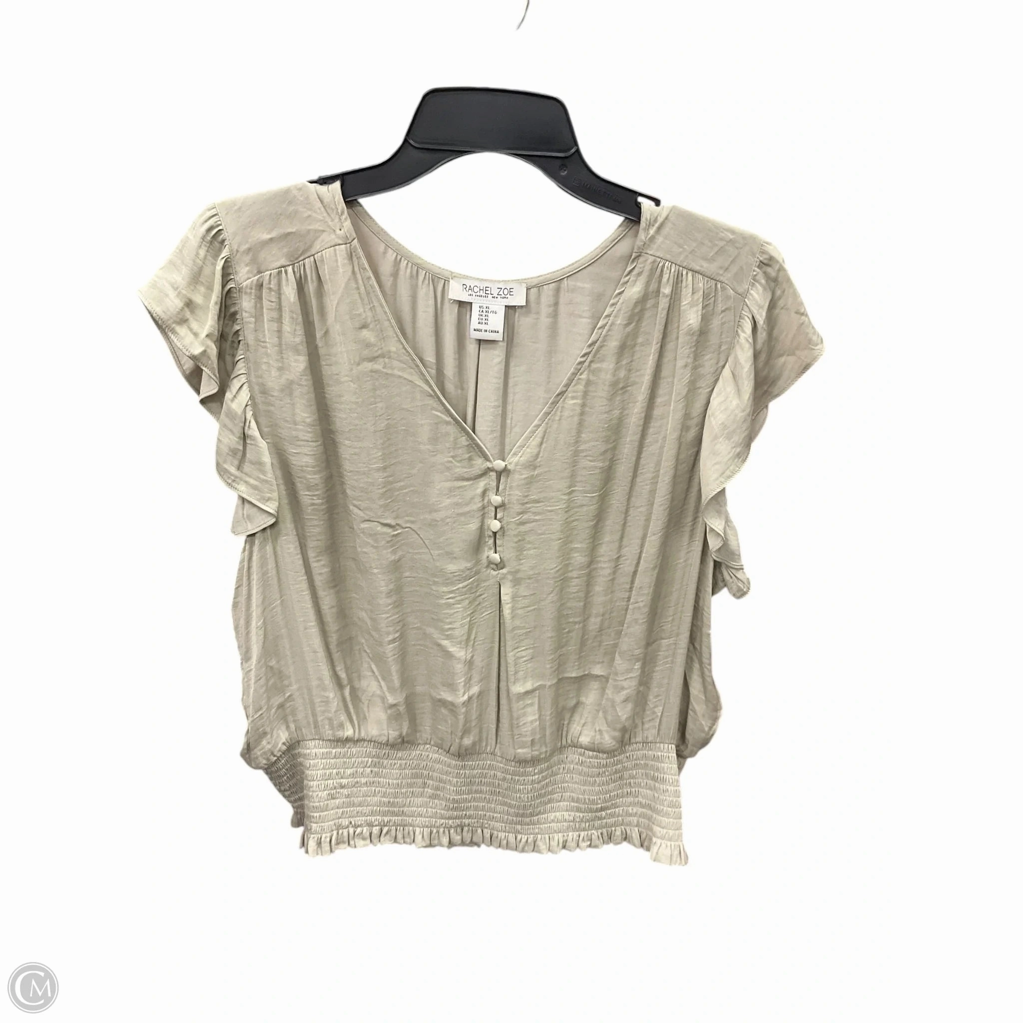 Elegant Look Top Short Sleeve By Rachel Zoe In Green, Size: Xl