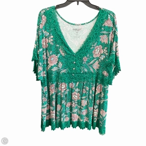 FlexibleCuffs Top Short Sleeve By Torrid In Floral Print, Size: 4x