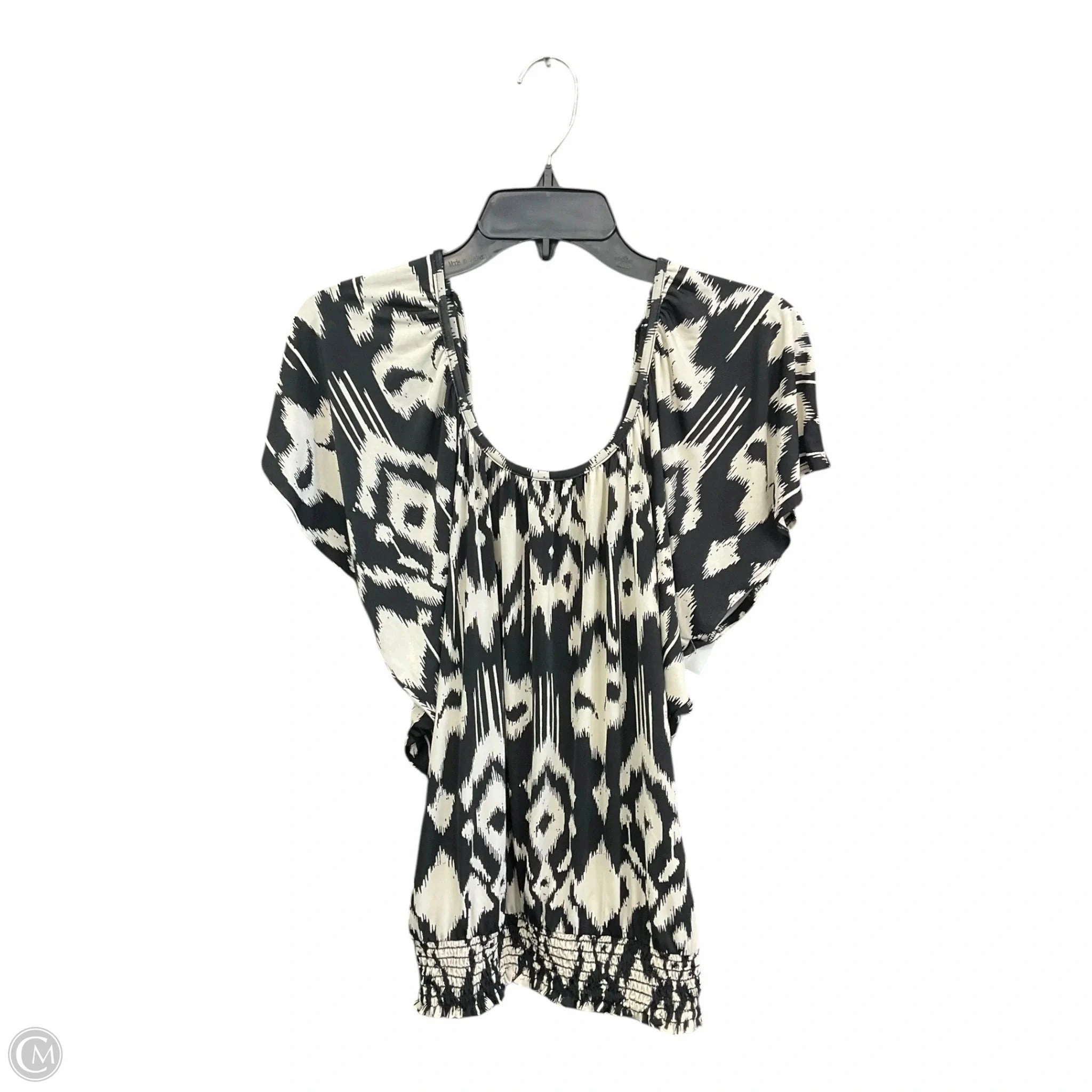 Buttery Soft Handfeel Top Short Sleeve By Twenty One In Black & Cream, Size: L