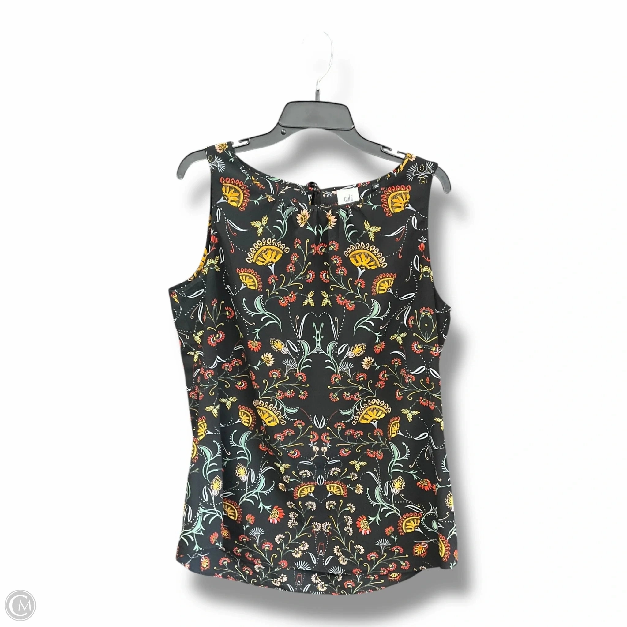 BreathableMeshPanel OrganicCottonBlend Top Sleeveless By Cabi In Multi-colored, Size: L