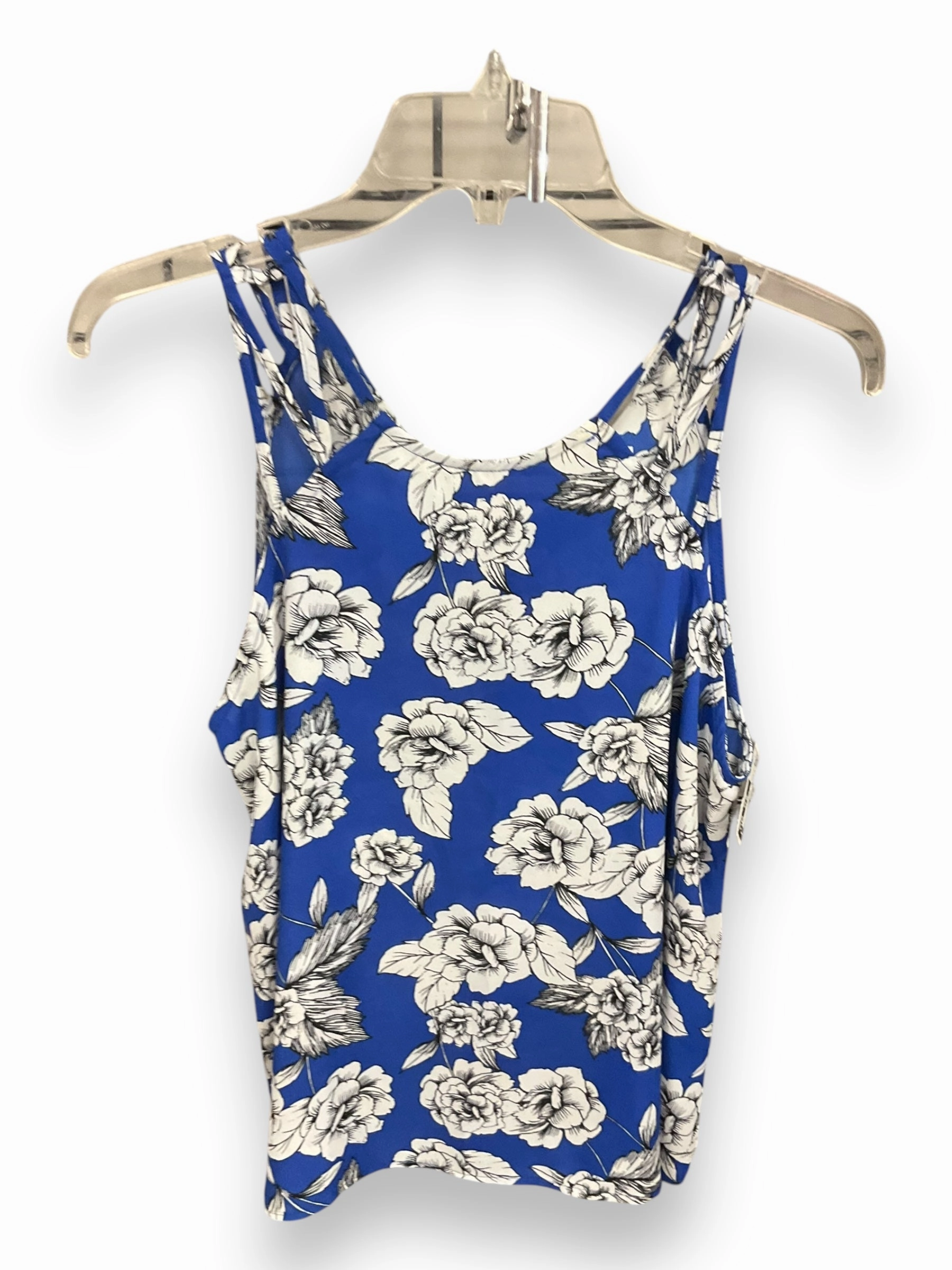 Top Sleeveless By Pink Rose In Blue & White, Size: S Layered Panel Construction HeavyweightThermal