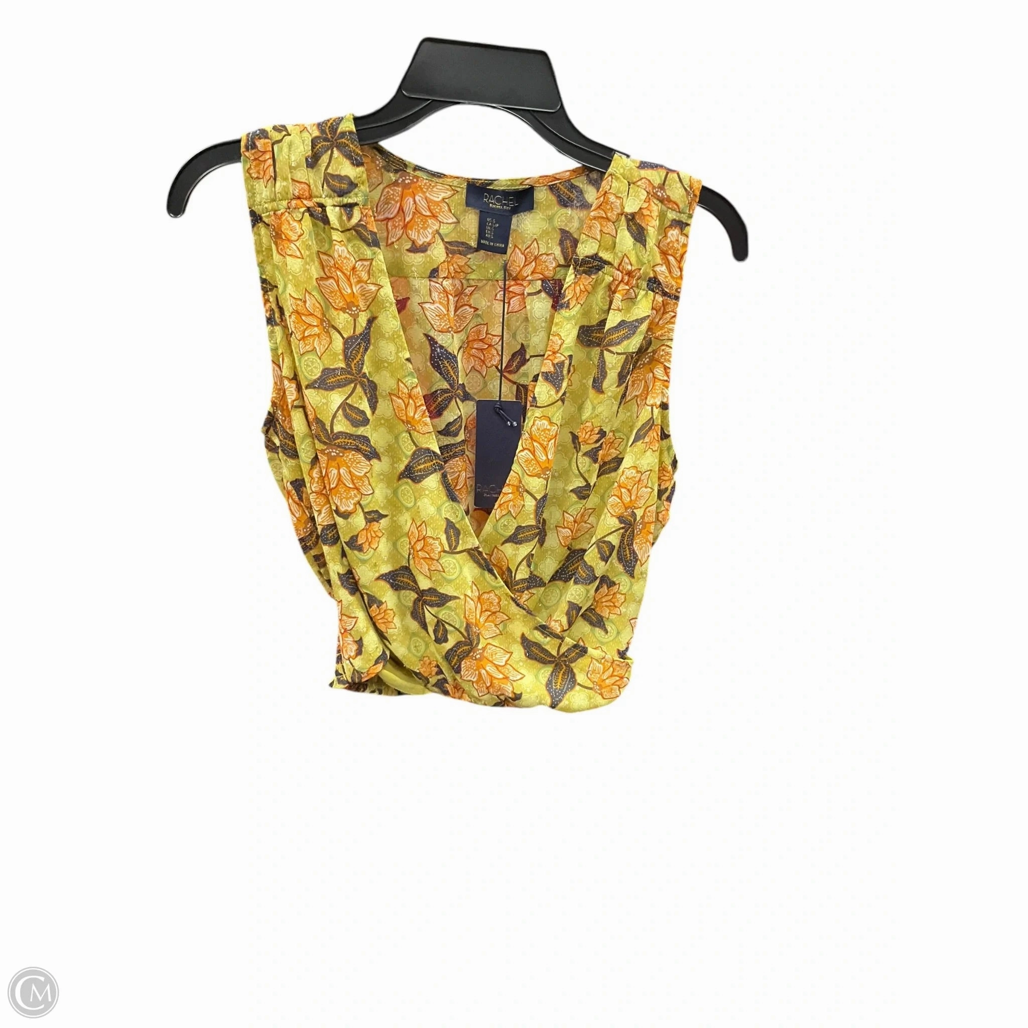Top Sleeveless By Rachel Roy In Floral Print, Size: S Tailored Silhouette