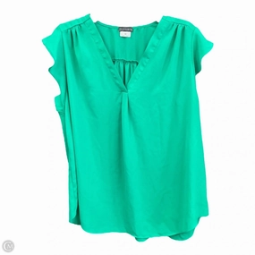 High Density Weave Formal Blouse Top Sleeveless By Vince Camuto In Green, Size: 3x