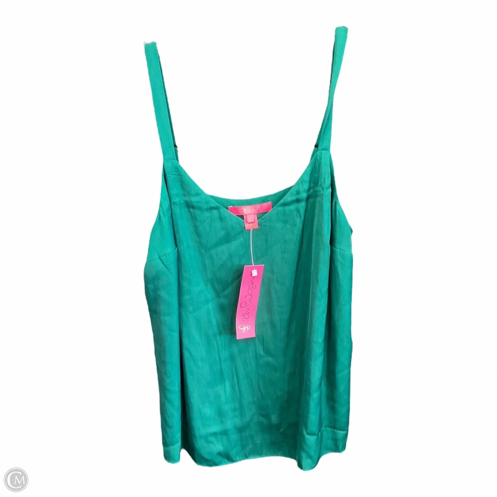 Built In Filter Layer Top Sleeveless Designer By Lilly Pulitzer In Green, Size: M