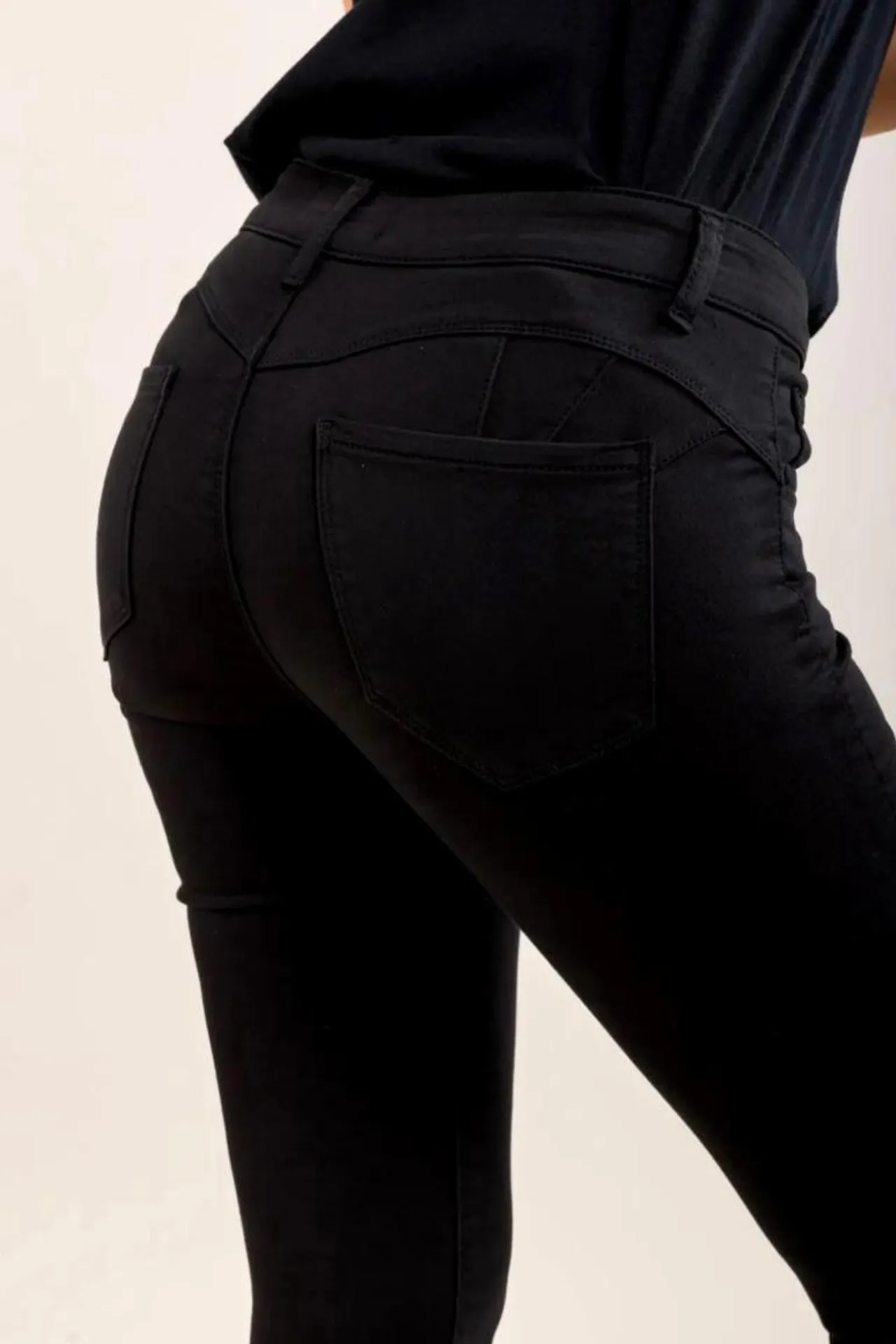Toxik Black Push Up Skinny Jean Durable Hemming