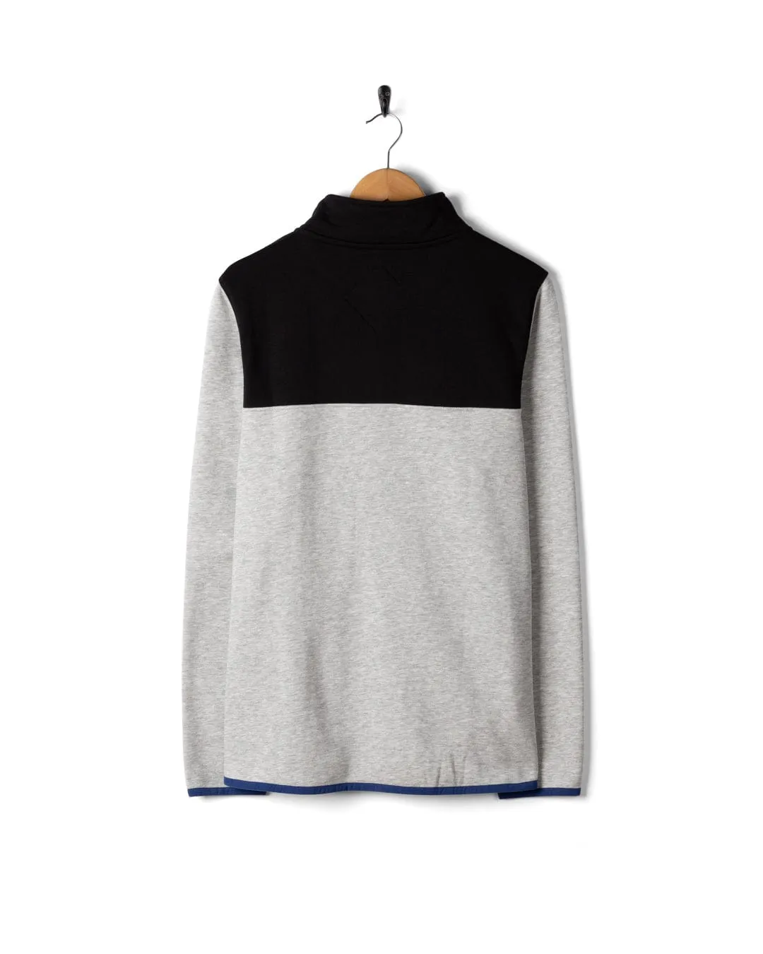 Track - Mens 1/4 Neck Sweat Shirt - Black/Grey Flex Fit Flexible Neck Opening