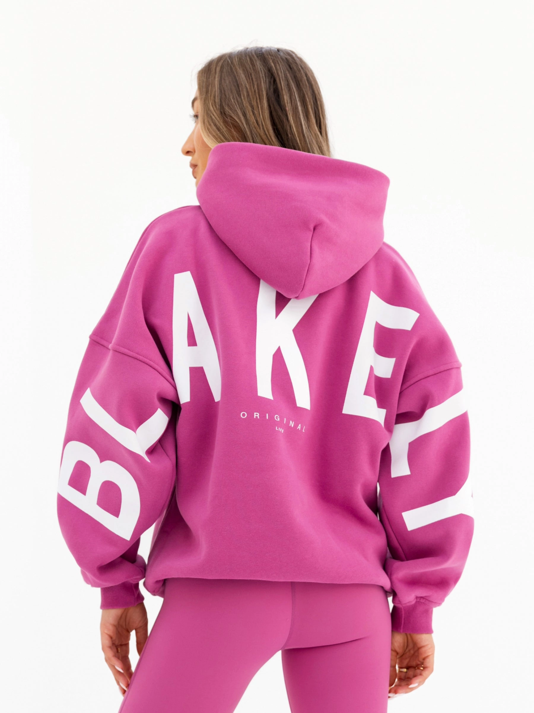 Isabel Oversized Hoodie - Pink Windproof Inner Layer