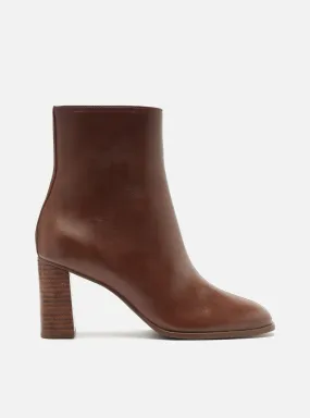 Western Style Premium Leather Regina Mid Block Leather Boot