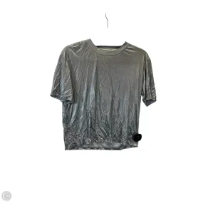 Abstract print Top Short Sleeve Designer By Cmb In Silver, Size: S