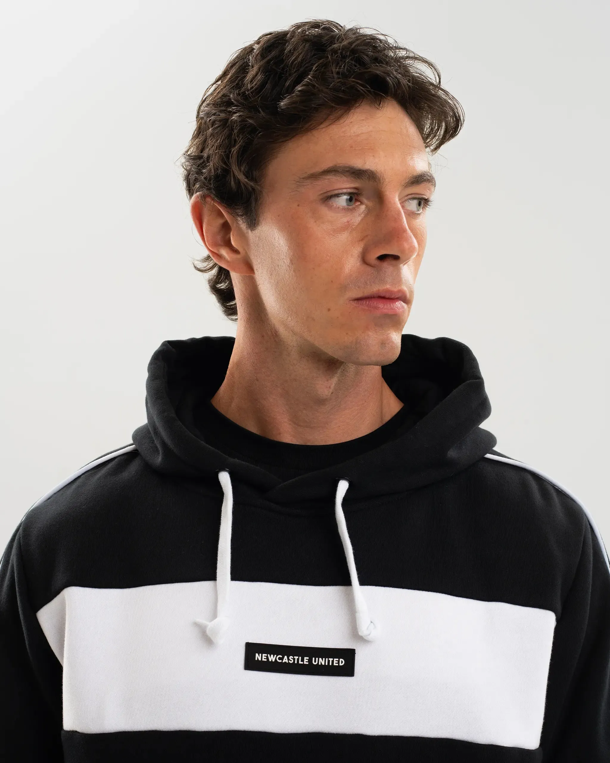 Newcastle United Men's Black Colour Block Hoodie Quick Drying