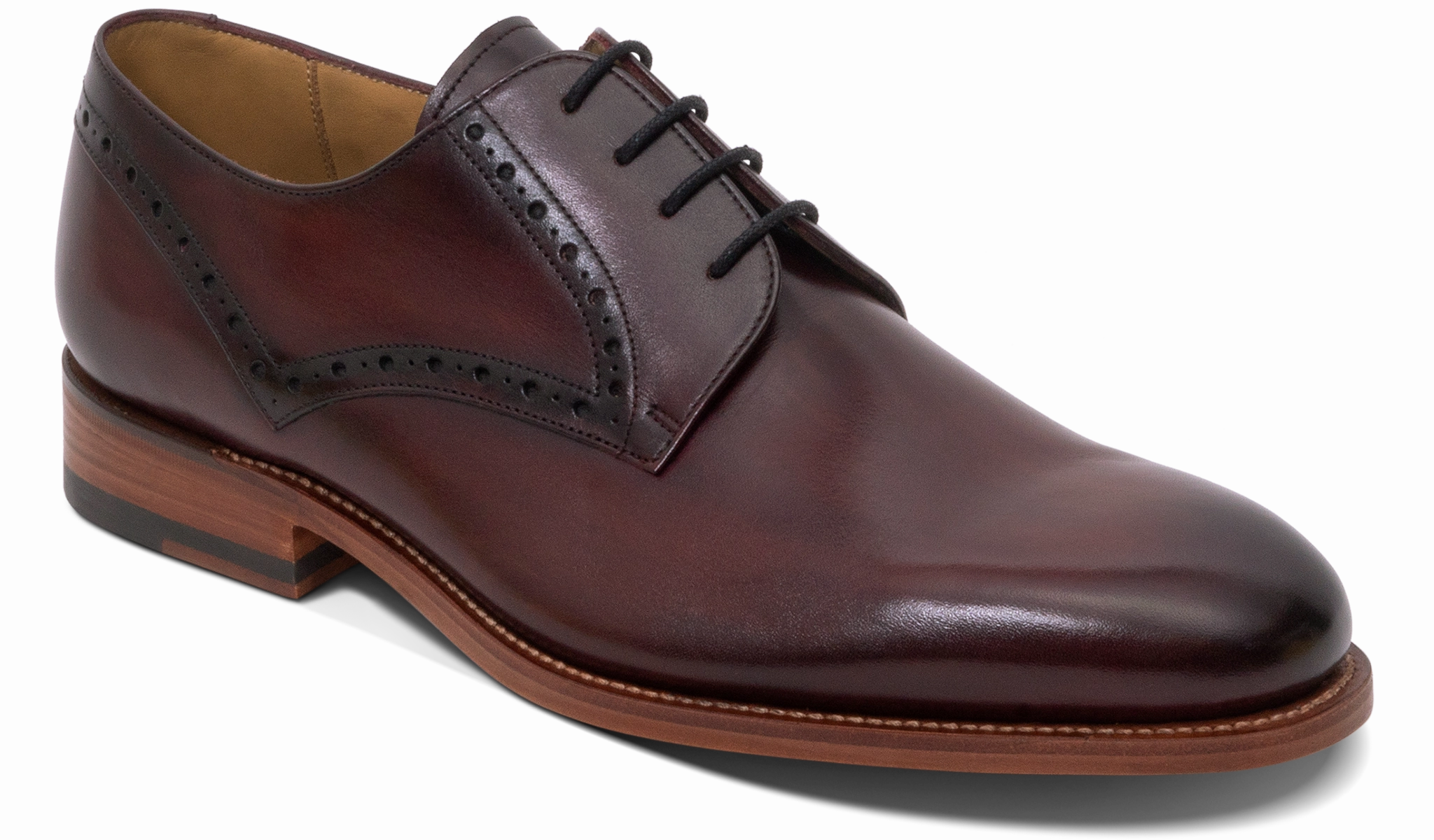 Durable Workday Wear Low Cut Design Trent- Hand Brushed Burgundy