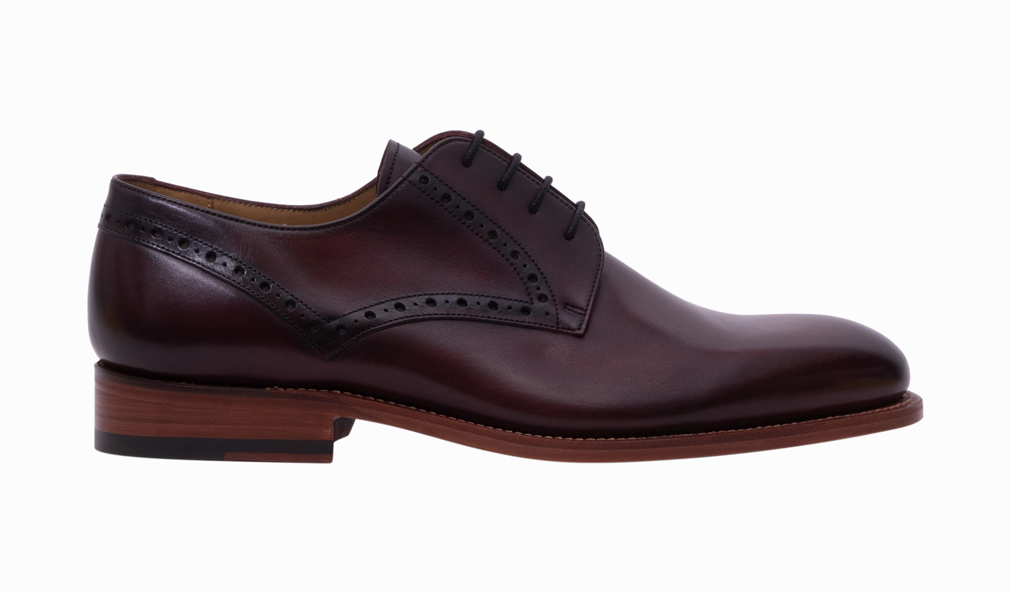 Trent- Hand Brushed Burgundy Comfort Shape Classic Walk