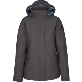 Trespass Womens Gloria DLX Waterproof Jacket - Grey Weekend Casual Foldable Collar