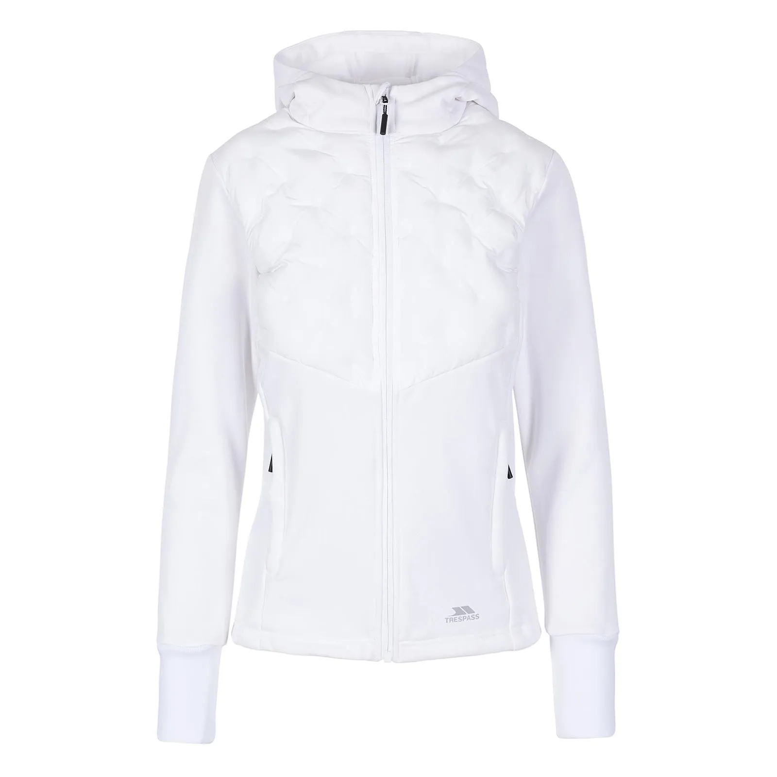 Trespass Womens Marney Hybrid Polyester Down Padded Jacket Classic Cut Windproof Cuffs