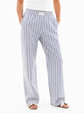 comfortable option Elena Stripe Trousers - Blue