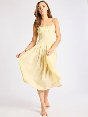 Tully Dress in Buttercream Edgy Twist Heart Glow
