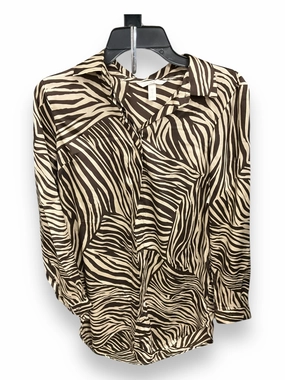Tunic Long Sleeve By H&m In Zebra Print, Size: M Double Stitched Hem