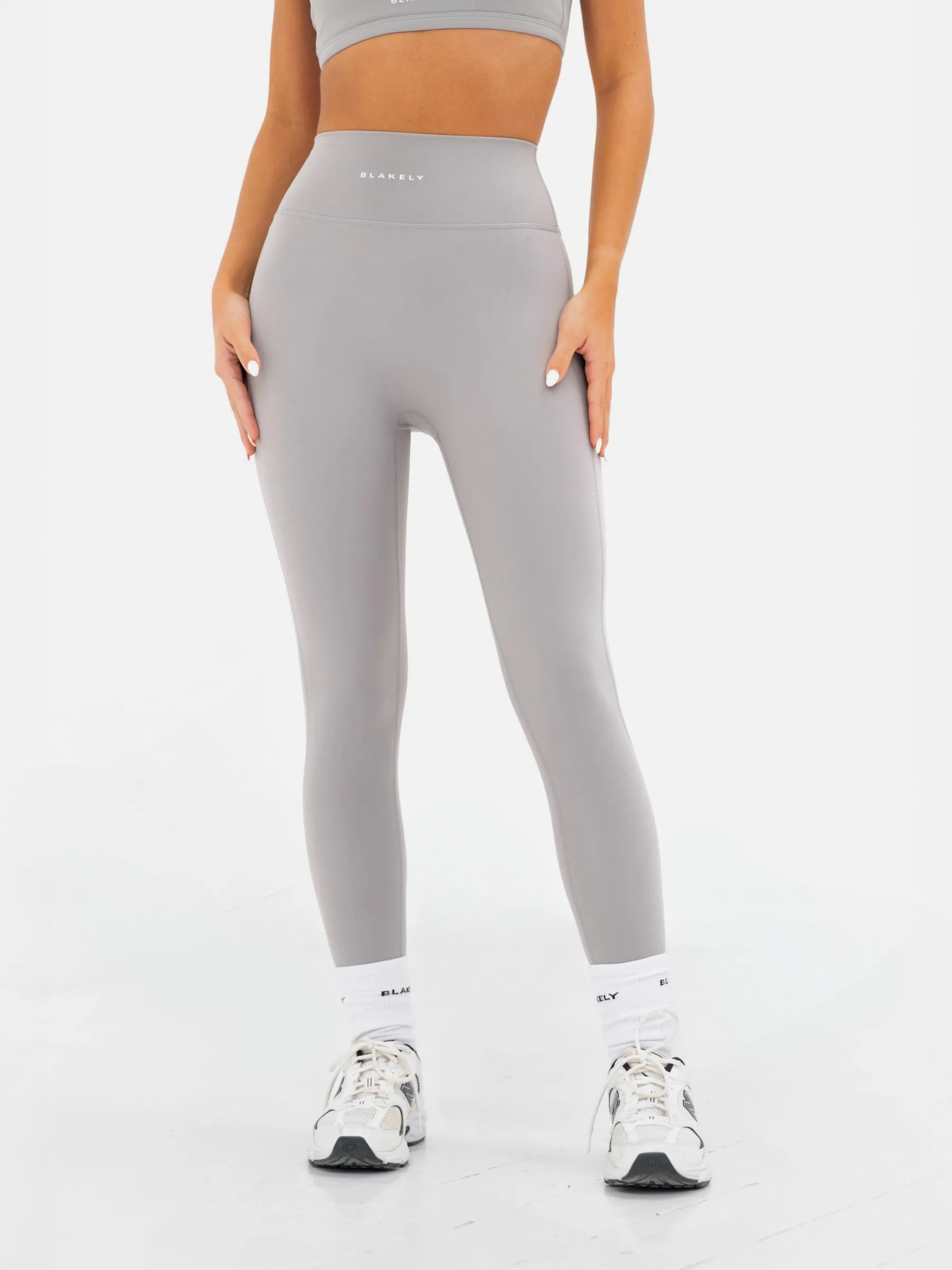 Ultimate Active Leggings - Mid Grey Soft touch finish Lightweight Material Pilates Session