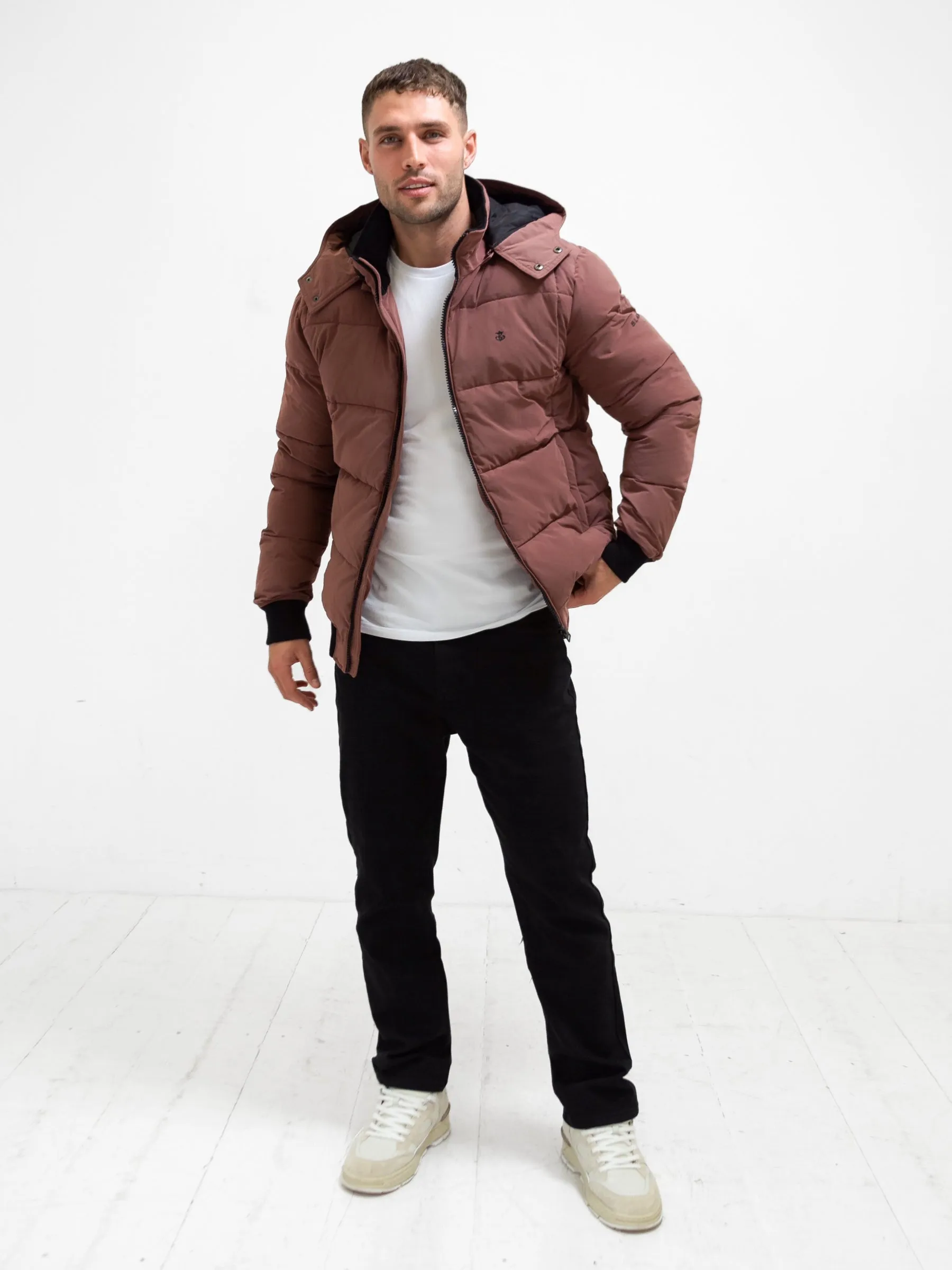 Cozy Hood Detail Ultimate Puffer Coat - Burgundy