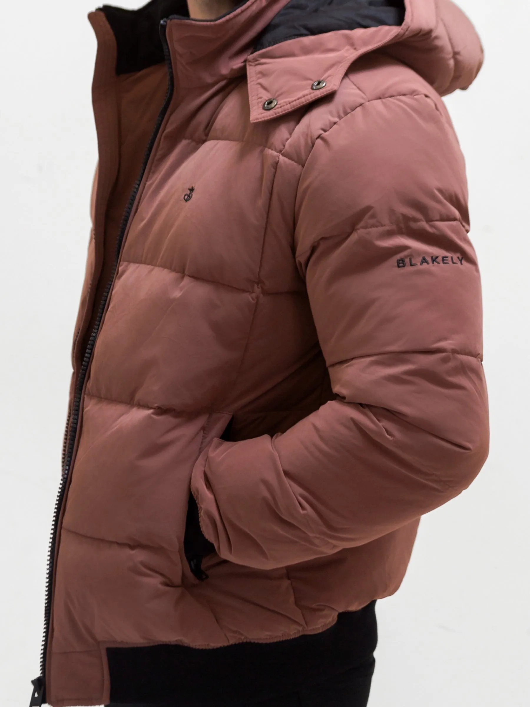 Utility Pockets Flexible Shoulder Ultimate Puffer Coat - Burgundy