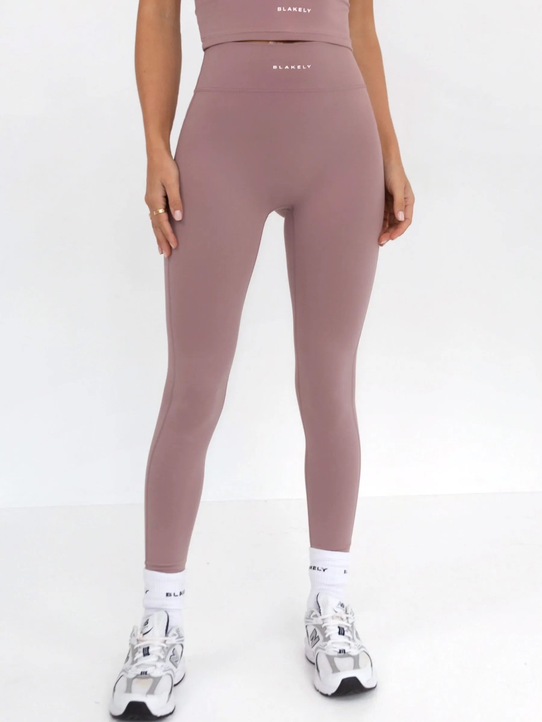 Eco Friendly Tall Fit Reinforced Knees Ultimate Soft Lifestyle Leggings - Dusty Pink