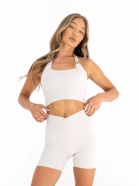 thermal fabric Muscle Support Fit Ultimate Halter Neck Bra - Ivory