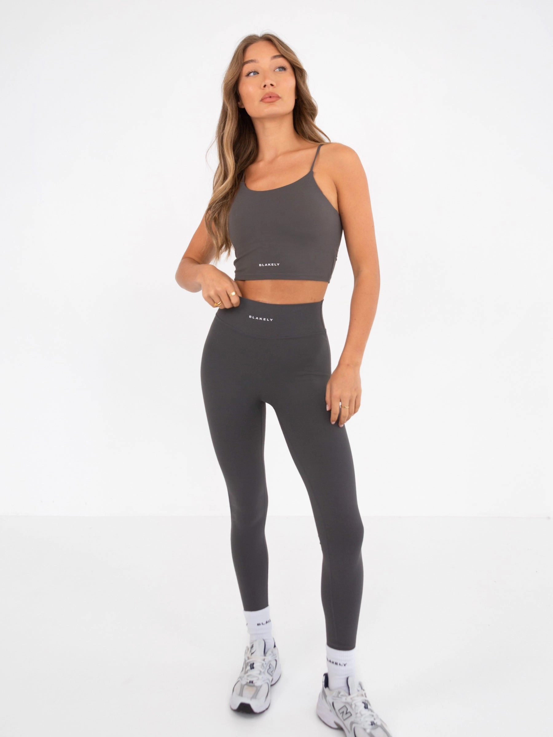 Ultimate Sculpt Bra - Charcoal Round neck seams Back support