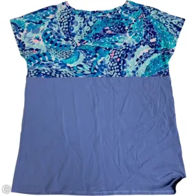 Fashionable Look Top Short Sleeve Designer By Lilly Pulitzer In Blue, Size: S