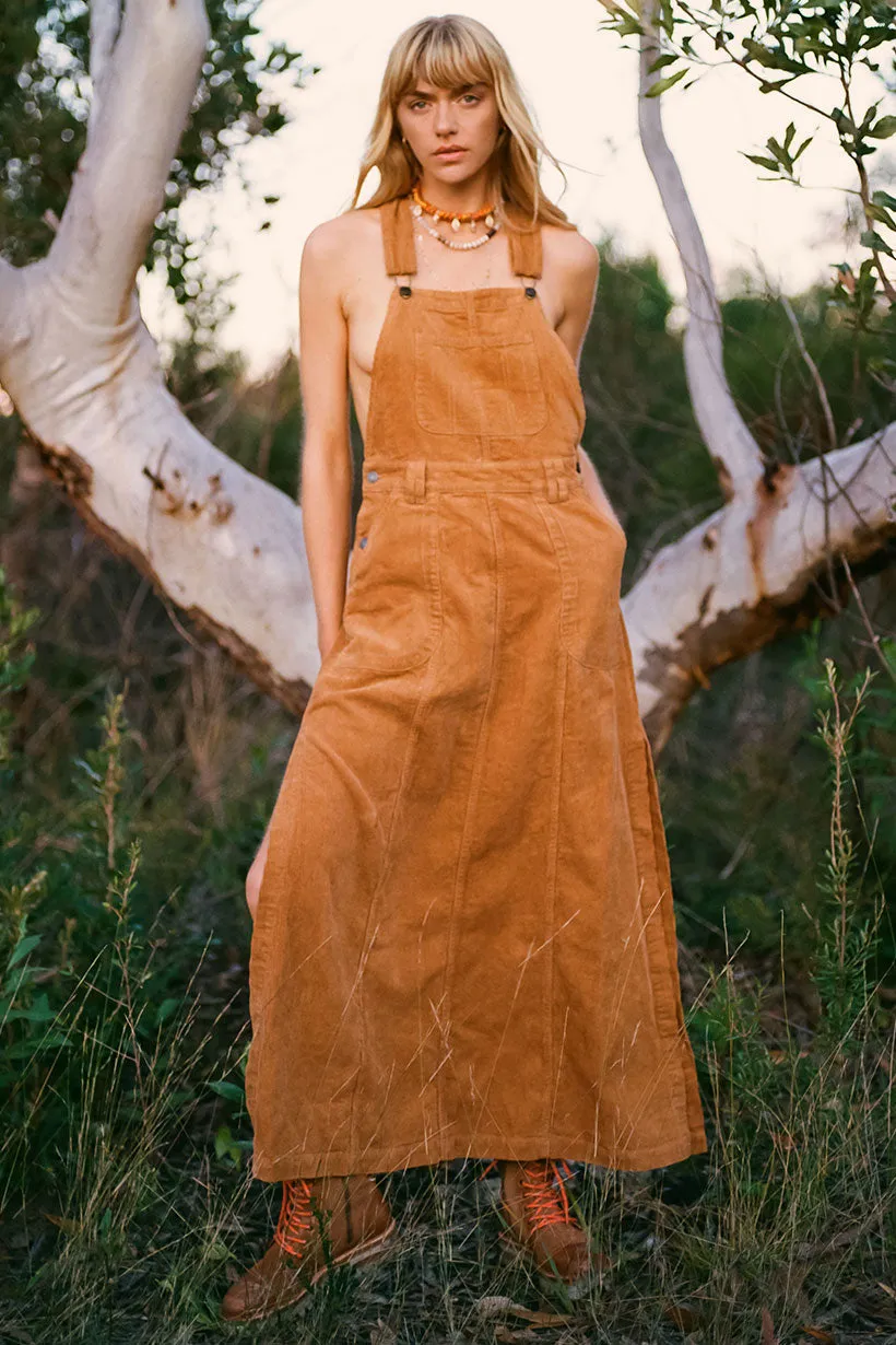 Formal Style Stylish Fit Summit Cord Overall Dress