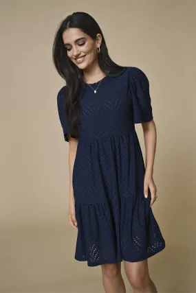 Carla Navy Anglaise Mini Dress Functional Layer