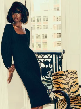 Brianna Sweater Dress in Black Mix-And-Match