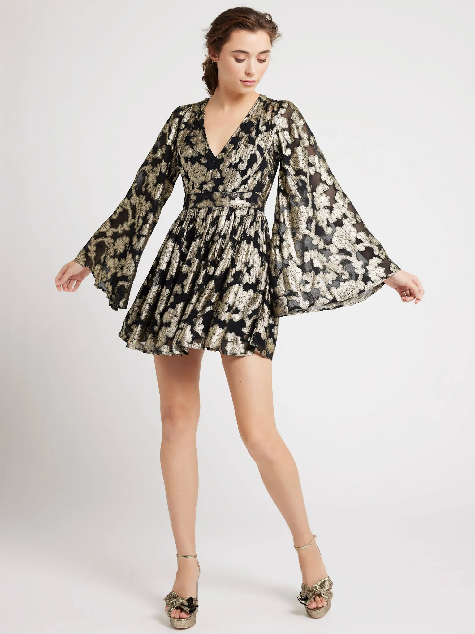 Goldie Dress in Metallic Jacquard Modern Layers