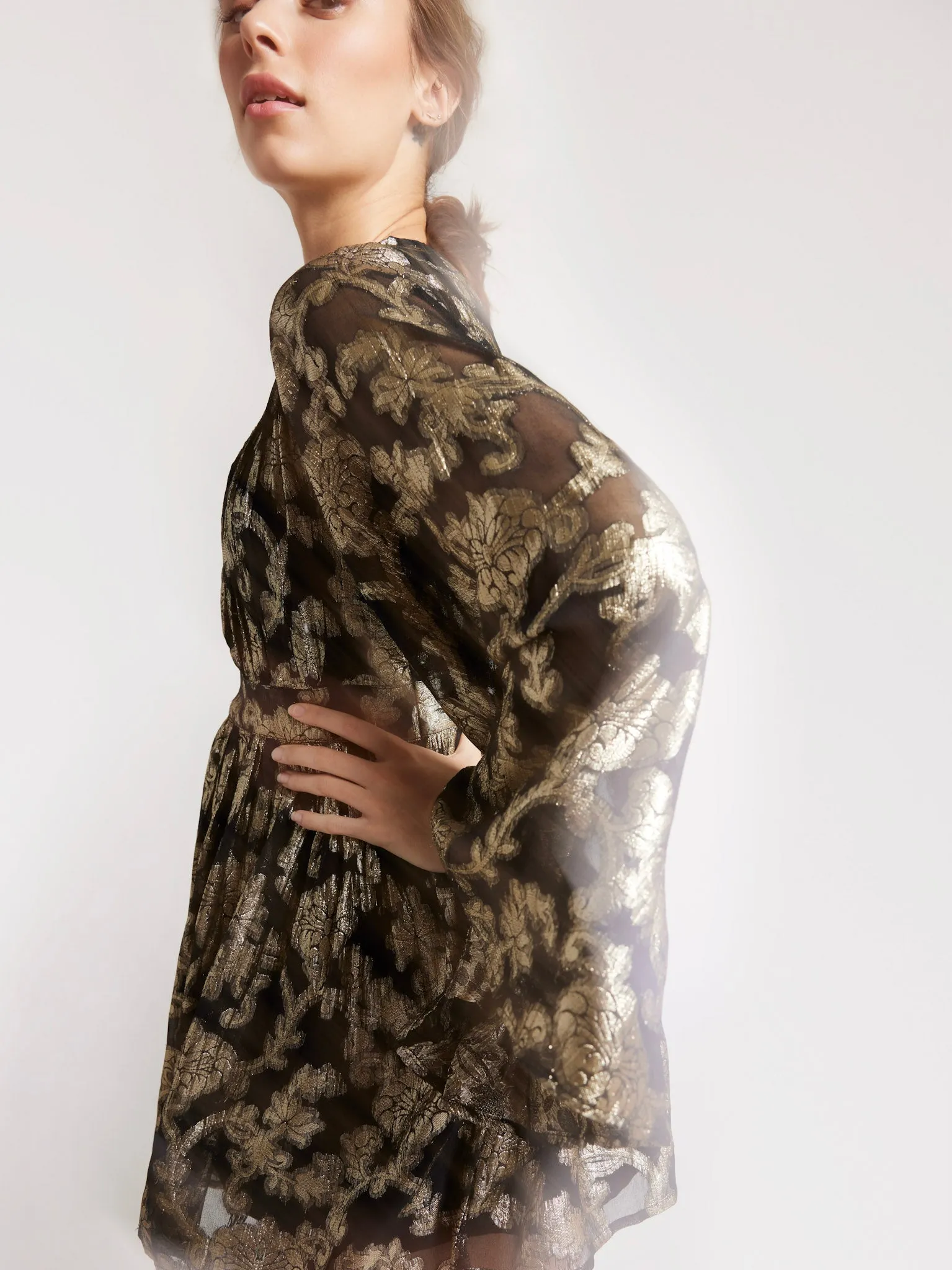 Comfy Wear Goldie Dress in Metallic Jacquard