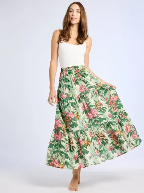 Paola Skirt in Garden Stripe Flat Lay Collar Daily Fashion