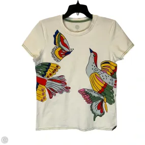 spring fashion Top Short Sleeve Designer By Tory Burch In Cream, Size: M
