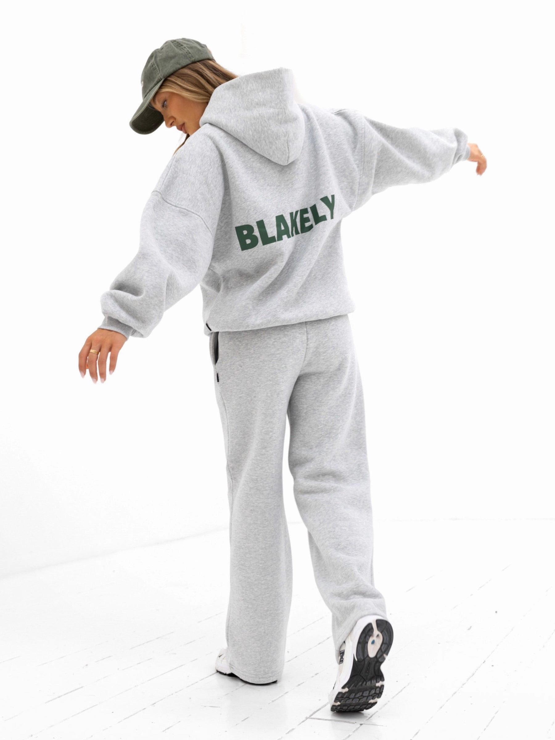 Amelie Oversized Hoodie - Marl Grey Cropped Style Bonded Seam Construction