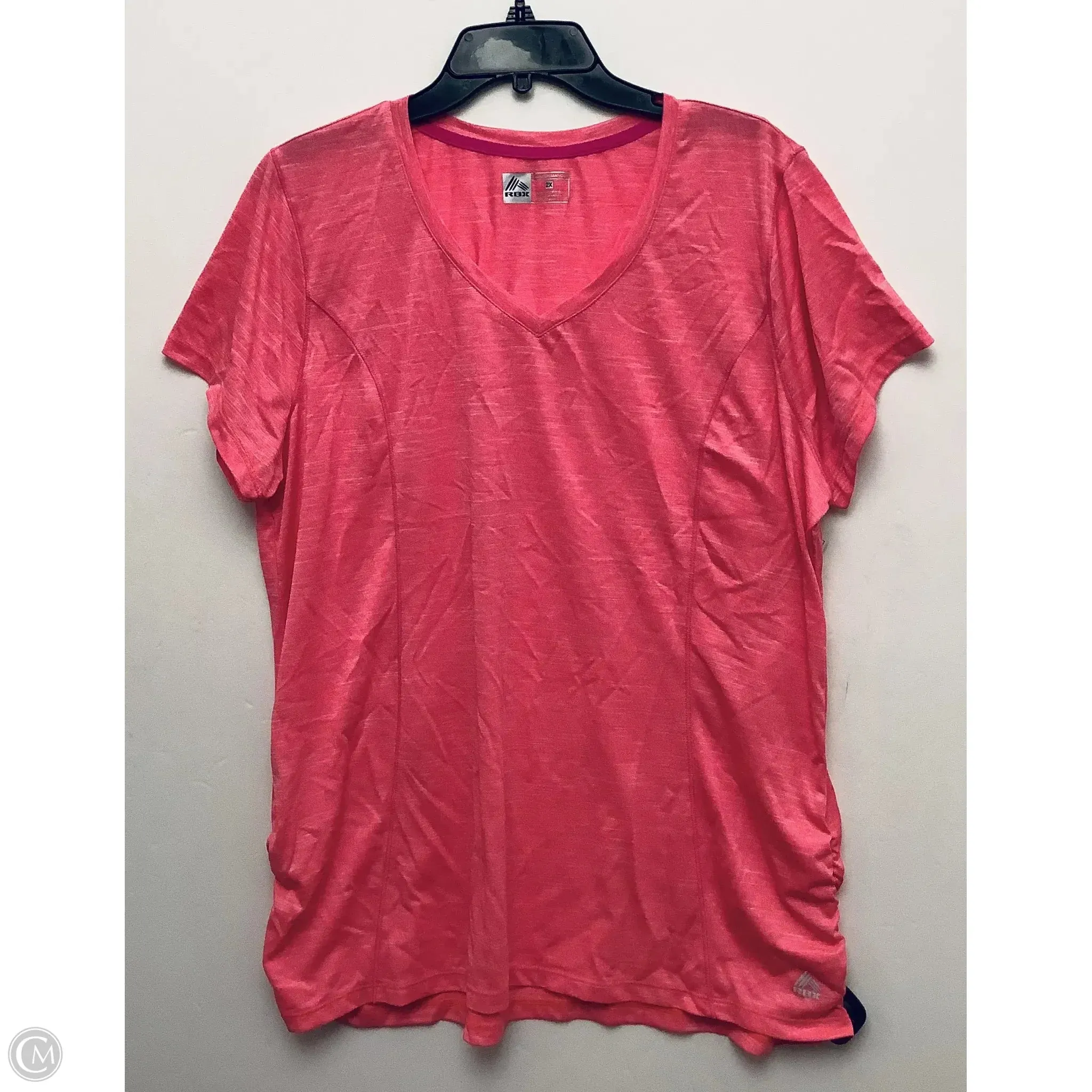 Athletic Top Short Sleeve By Rbx In Pink, Size: 2x WeightedHem Slim Silhouette