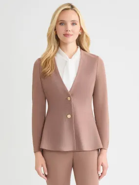 Tailored Fit & Flared Tonal Knit Jacket - True Fit Contoured Silhouette Convertible Silhouette