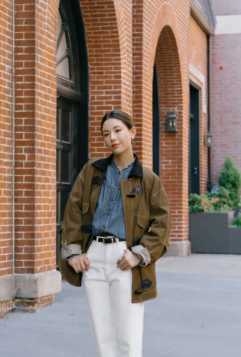 Commuter Friendly Look Bryce Cotton Barn Jacket - Olive Brown