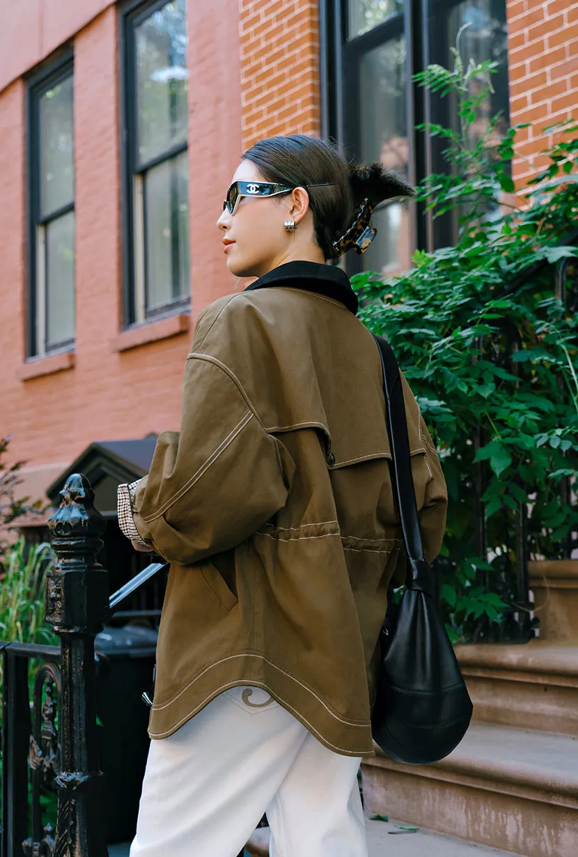 Bryce Cotton Barn Jacket - Olive Brown OdorResistantFabric Hooded styles