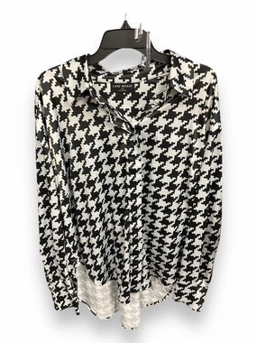 Blouse Long Sleeve By Lane Bryant In Black & White, Size: 1x FrayResistant Fabric