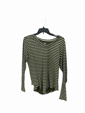 Top Long Sleeve Basic By Sonoma In Green, Size: M YarnDyeStripe Breathable mesh panel