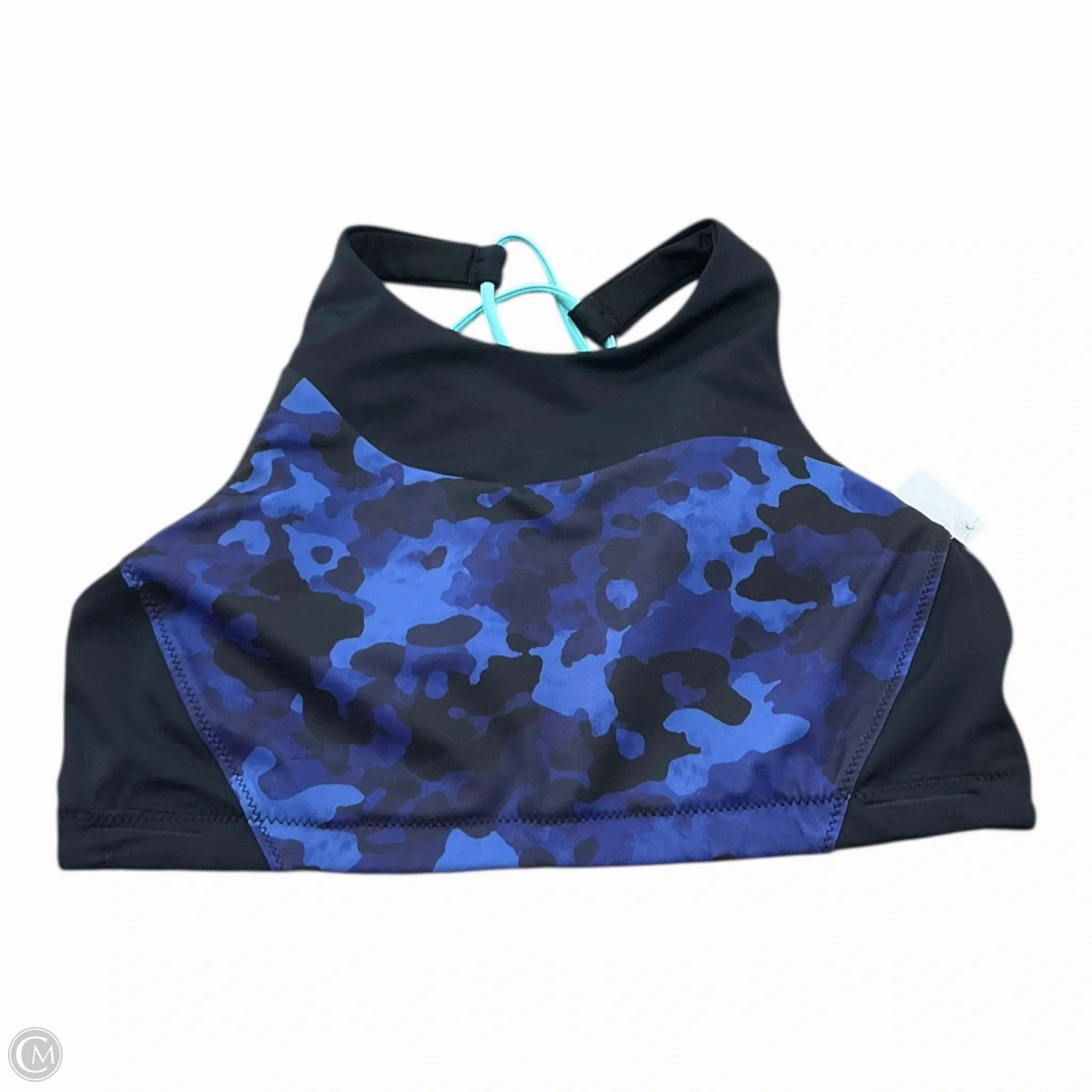 Athletic Bra By Athleta In Black & Purple, Size: S Anti Slip Shoulder Padding Raw Edge Finish