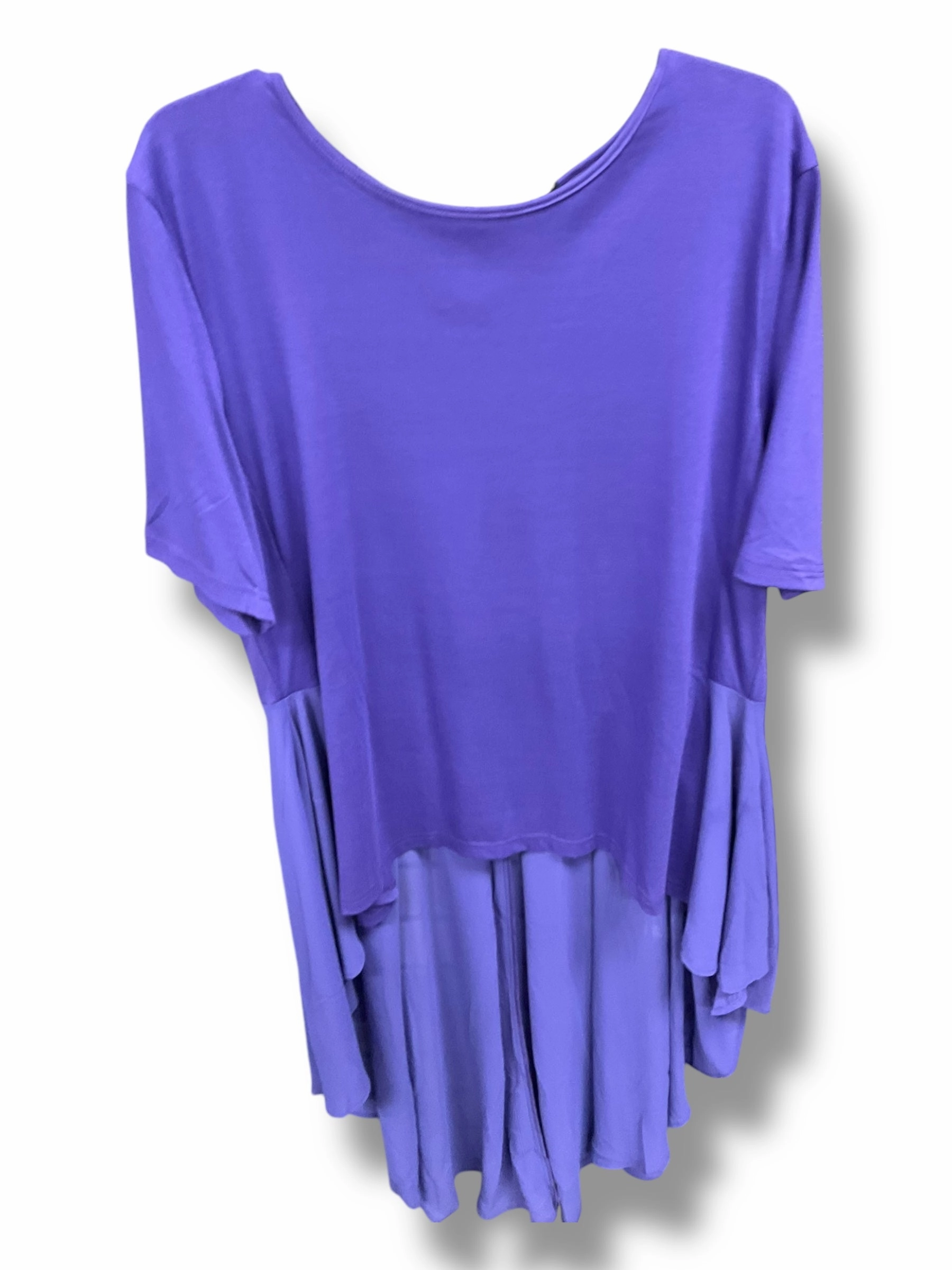 Mesh Lining Tunic Short Sleeve By New York And Co In Purple, Size: 2x