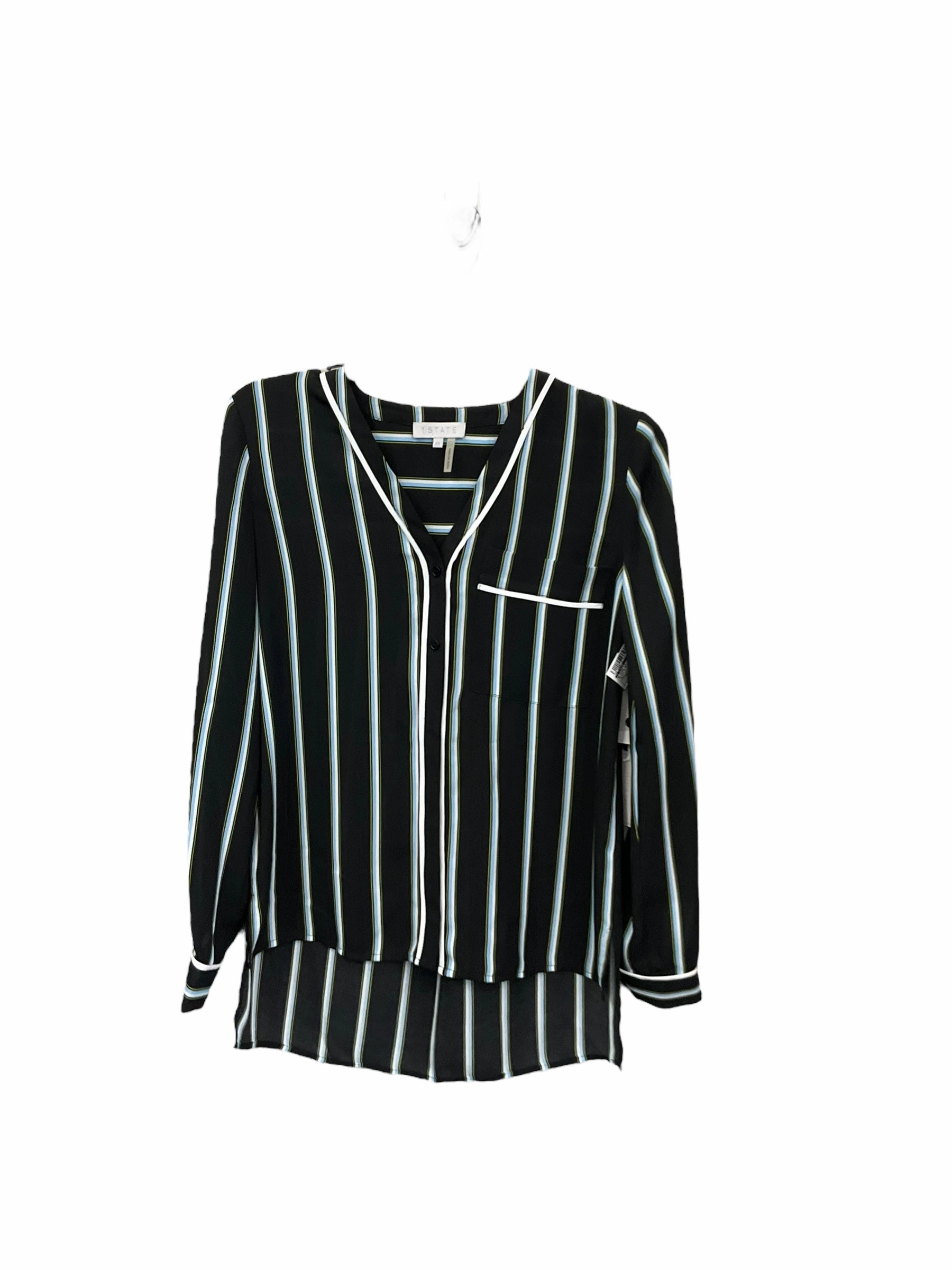 Blouse Long Sleeve By 1.state In Black & Blue, Size: Xs CushionedSupport