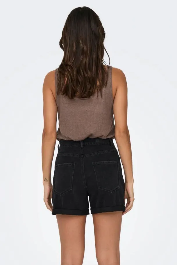 Quick Movement Wear Soft Stretch Vega High Waisted Black Denim Shorts