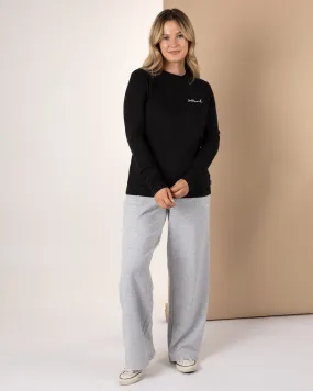 Velator - Womens Long Sleeve T-Shirt - Black No Slip Shoulder Design Comfy Stretch