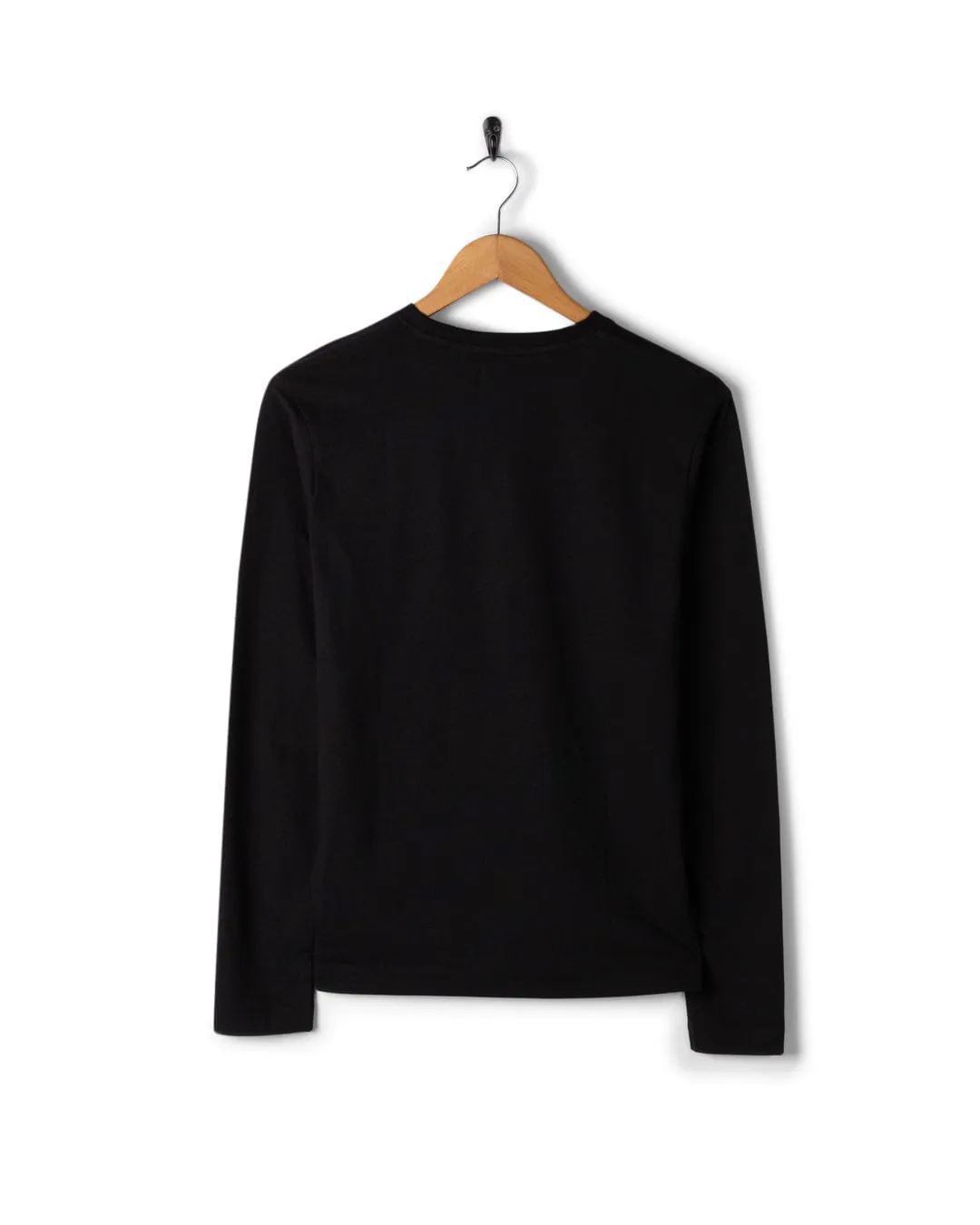 Velator - Womens Long Sleeve T-Shirt - Black Lightweight Fabric Street Style Trend
